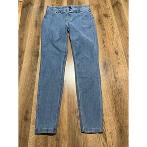 HUE Denim Leggings Women Size L Blue Jeans Pull On Skinny Stretch